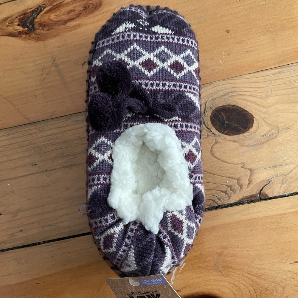 NWT Muk Luks Women's Ballerina Slippers purple L/XL